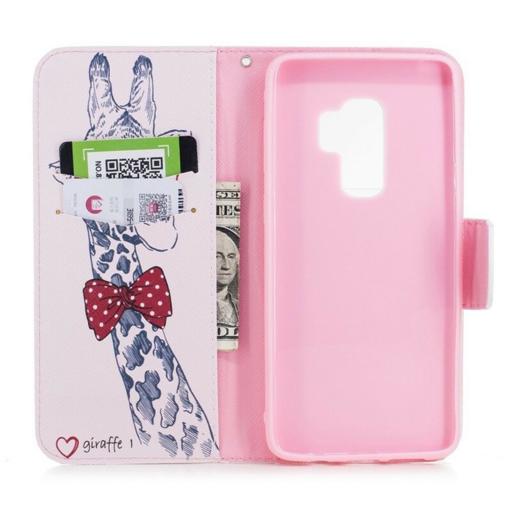 Flip Case voor Samsung Galaxy S9 Plus Nerdy Giraf