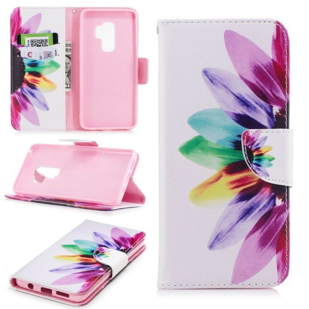 Folio-hoesje voor Samsung Galaxy S9 Plus Aquarel Bloem