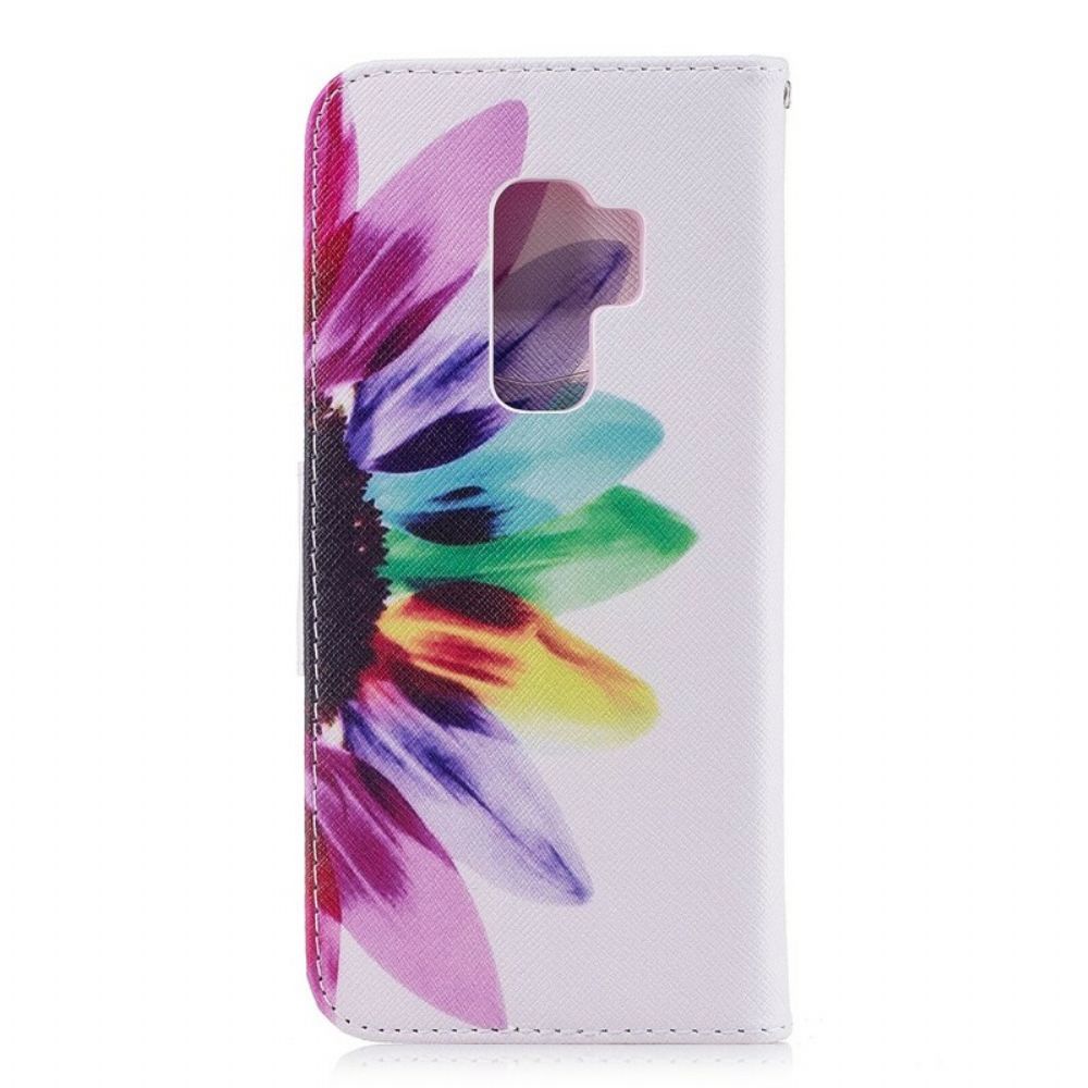 Folio-hoesje voor Samsung Galaxy S9 Plus Aquarel Bloem