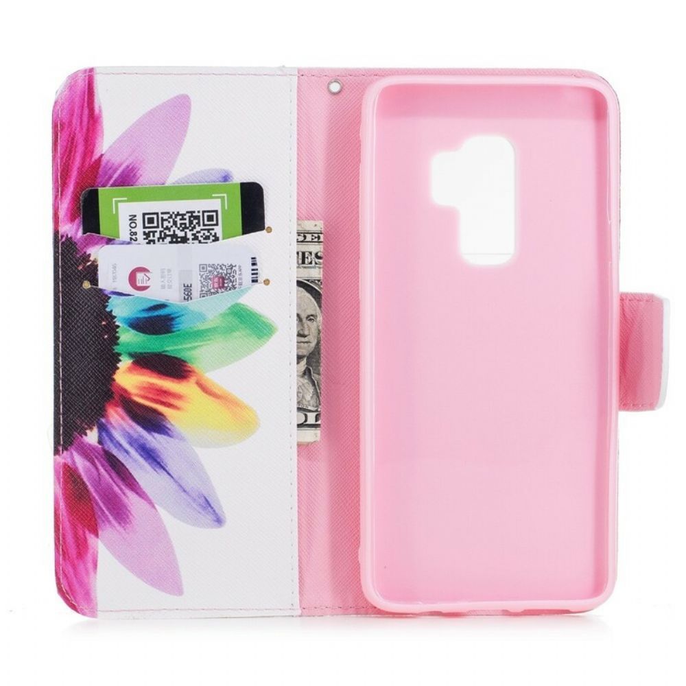 Folio-hoesje voor Samsung Galaxy S9 Plus Aquarel Bloem