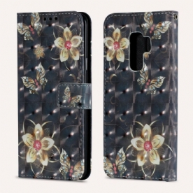 Folio-hoesje voor Samsung Galaxy S9 Plus Retro Kleurrijke Bloemen