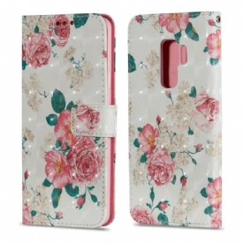 Folio-hoesje voor Samsung Galaxy S9 Plus Vrijheidsbloemen