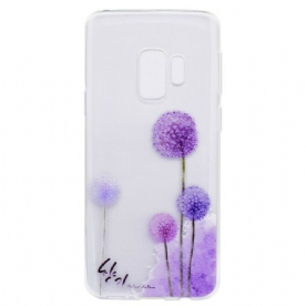 Hoesje voor Samsung Galaxy S9 Plus Transparante Kleurrijke Paardebloemen