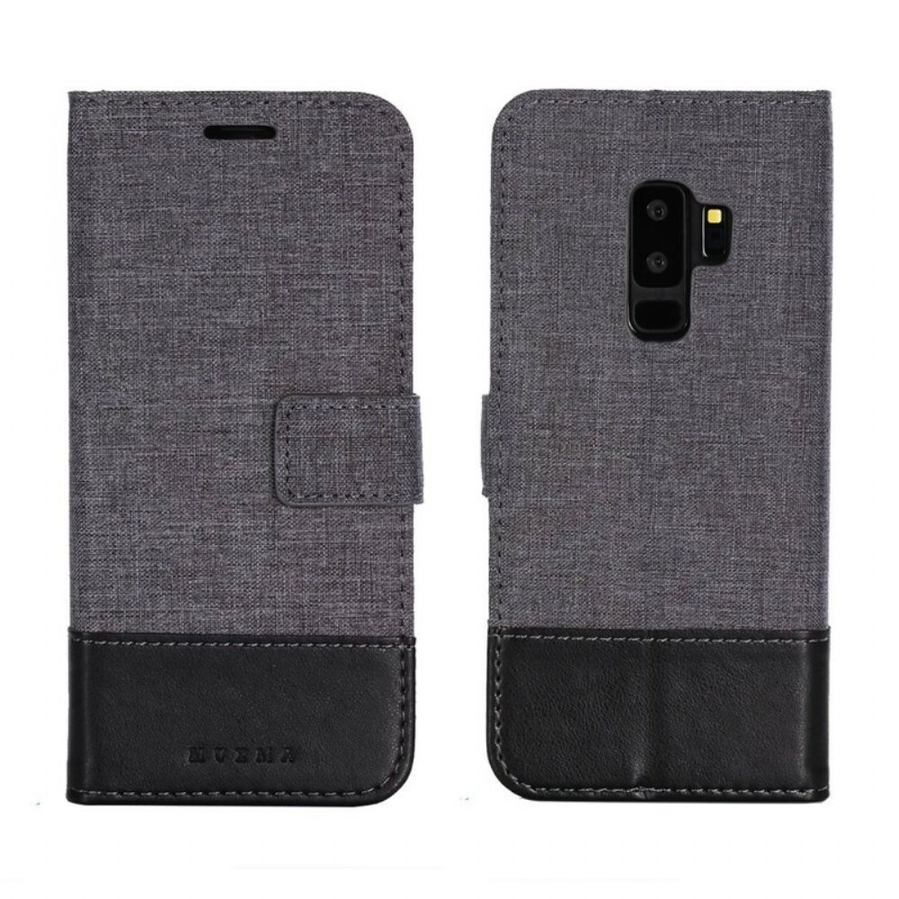 Leren Hoesje voor Samsung Galaxy S9 Plus Muxma Stof En Leereffect