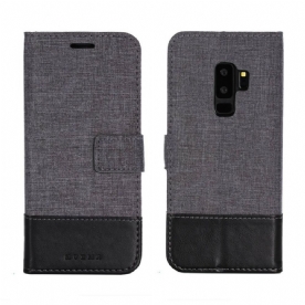 Leren Hoesje voor Samsung Galaxy S9 Plus Muxma Stof En Leereffect