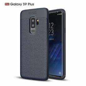 Telefoonhoesje voor Samsung Galaxy S9 Plus Dubbele Lijn Litchi Leder Effect