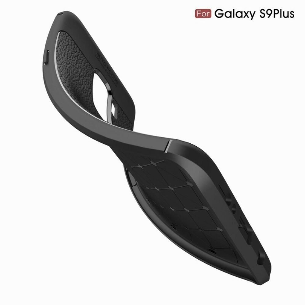 Telefoonhoesje voor Samsung Galaxy S9 Plus Dubbele Lijn Litchi Leder Effect