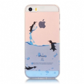 Hoesje voor iPhone SE / 5 / 5S Naadloos Pinguïnspel