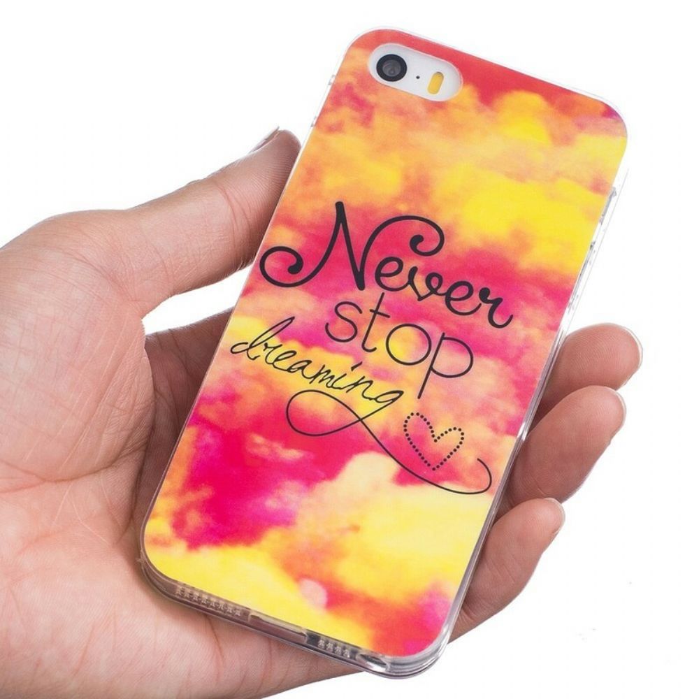 Hoesje voor iPhone SE / 5 / 5S Stop Nooit Met Dromen