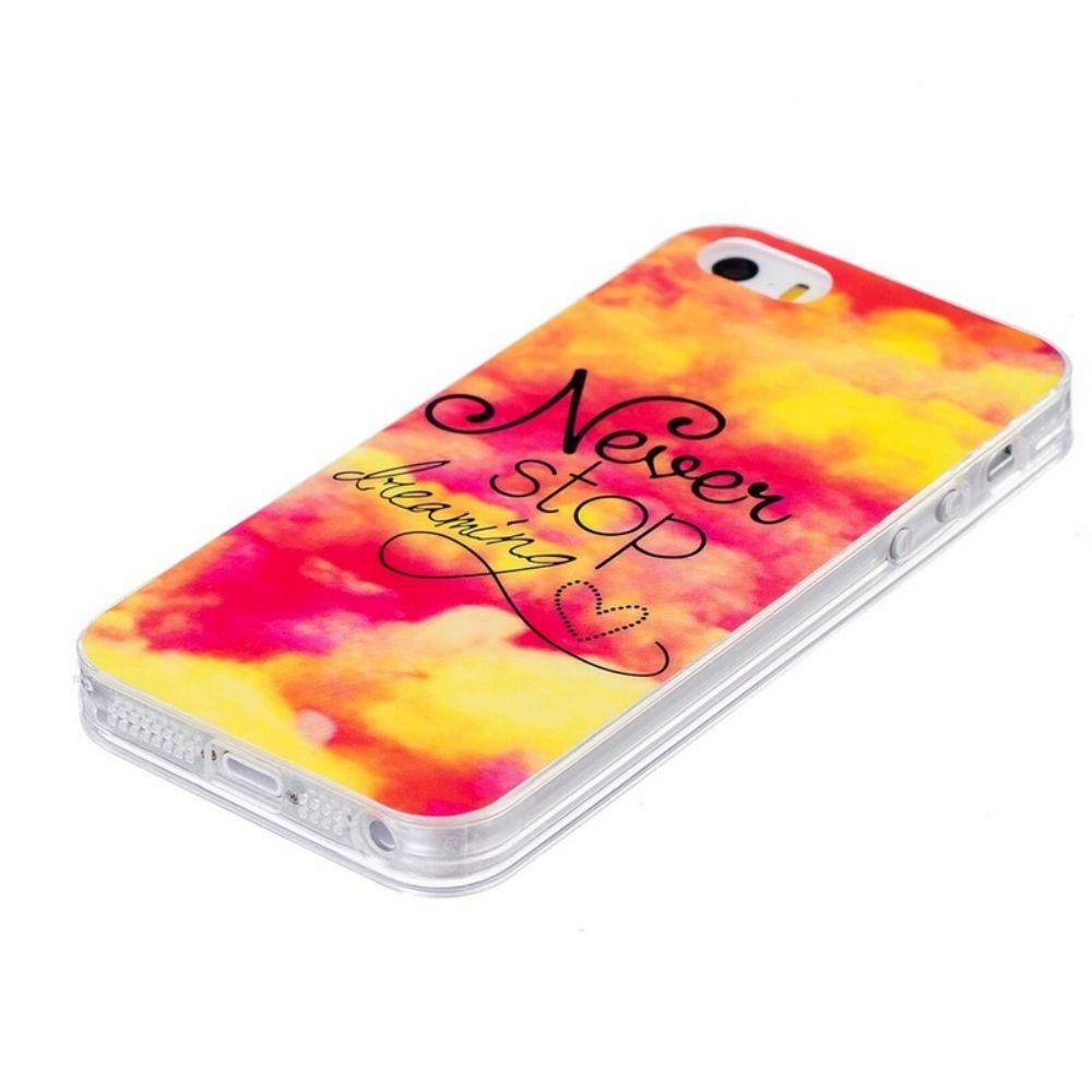 Hoesje voor iPhone SE / 5 / 5S Stop Nooit Met Dromen