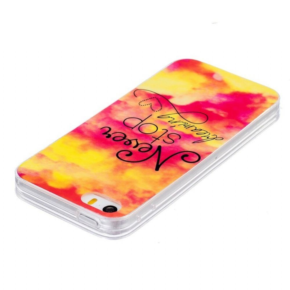 Hoesje voor iPhone SE / 5 / 5S Stop Nooit Met Dromen