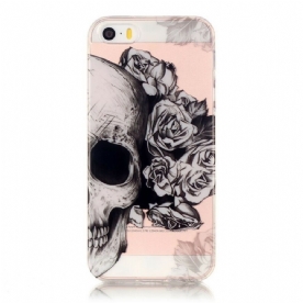 Hoesje voor iPhone SE / 5 / 5S Transparante Bloemenschedel