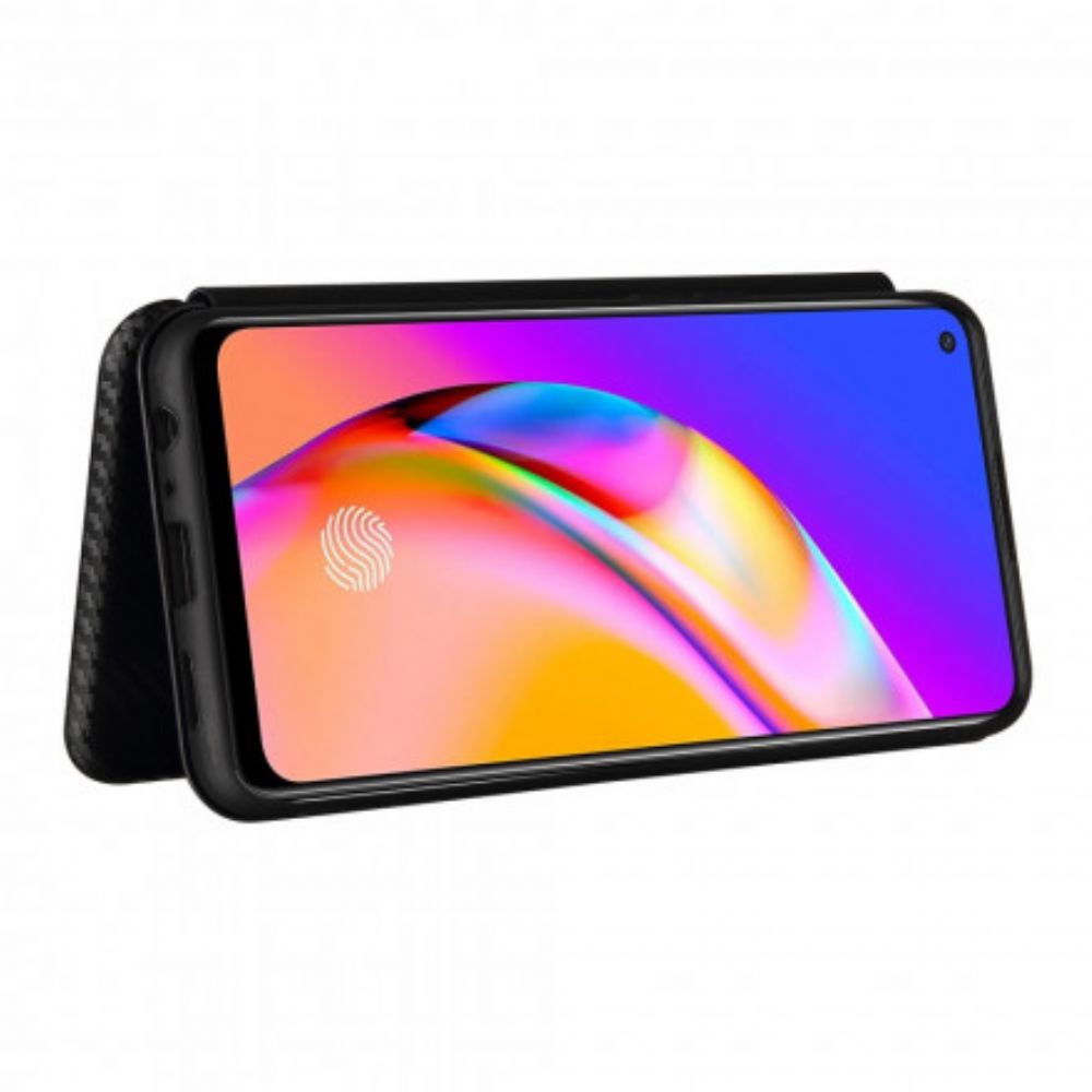 Bescherming Hoesje voor Oppo A94 5G Folio-hoesje Gekleurde Carbon Silicone