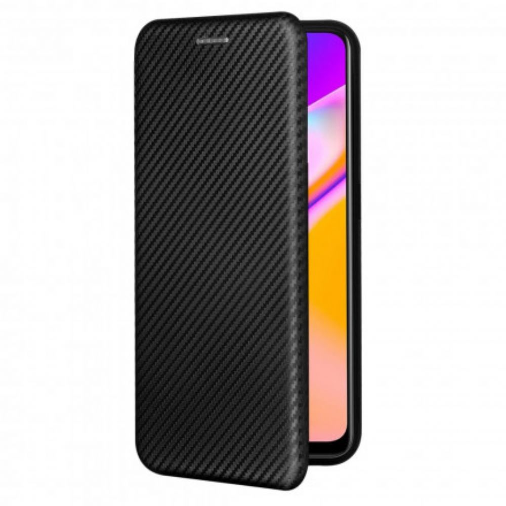 Bescherming Hoesje voor Oppo A94 5G Folio-hoesje Gekleurde Carbon Silicone