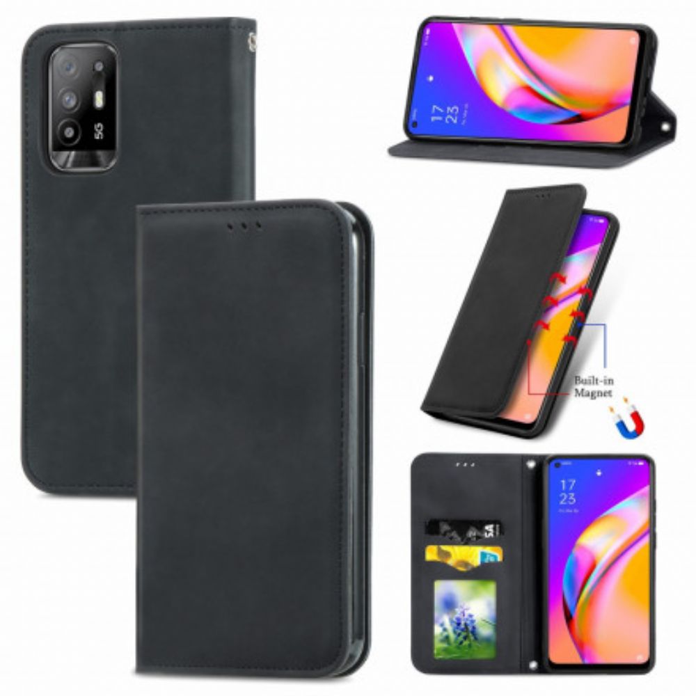 Bescherming Hoesje voor Oppo A94 5G Folio-hoesje Skin-touch