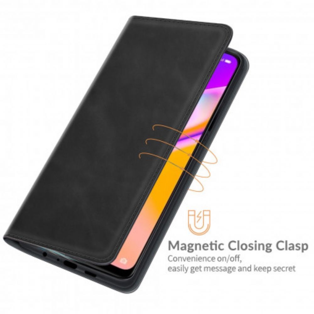 Bescherming Hoesje voor Oppo A94 5G Folio-hoesje Zacht Leereffect