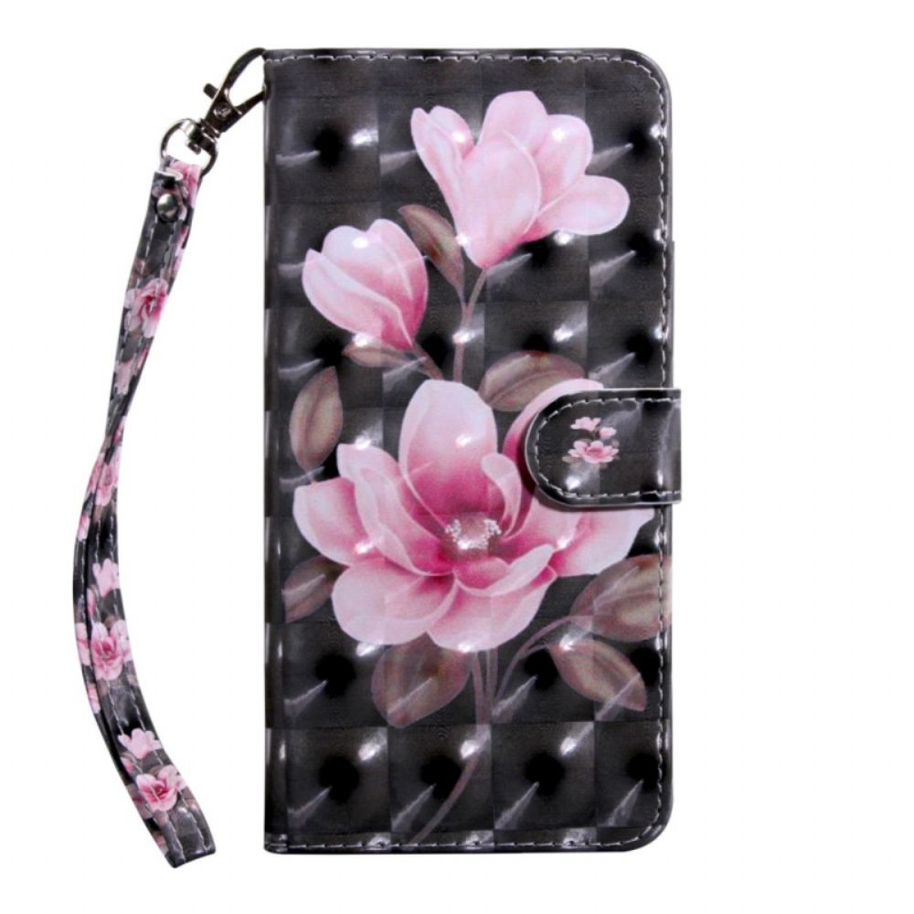 Flip Case voor Oppo A94 5G Bloemen Met Riem