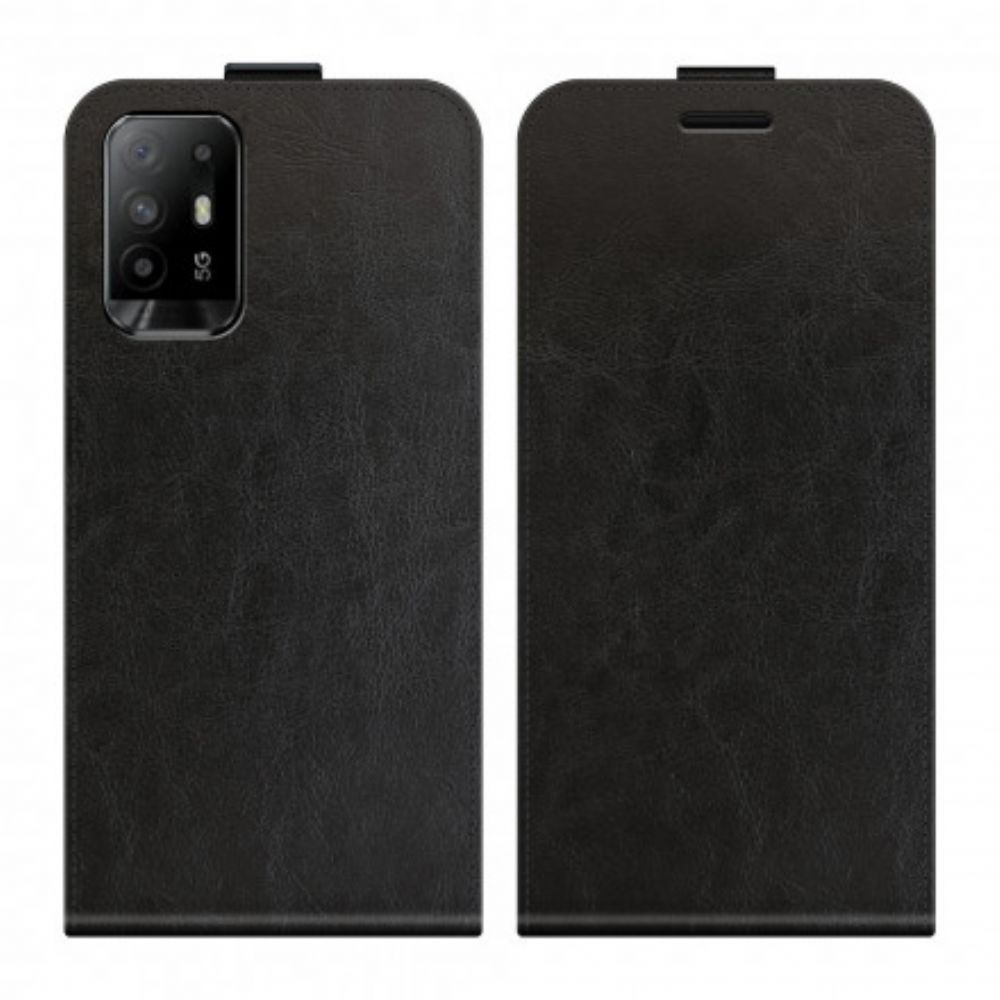 Flip Case voor Oppo A94 5G Folio-hoesje Leren Effect Verticale Klep