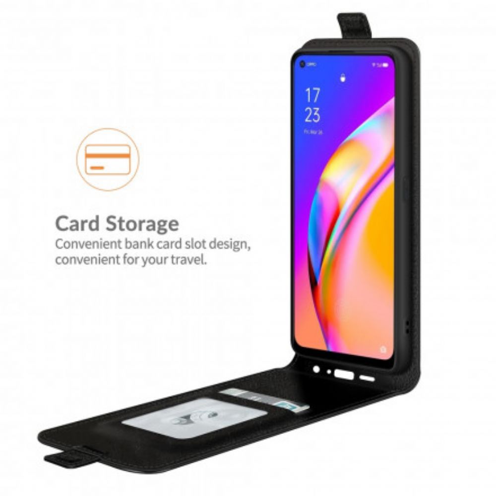 Flip Case voor Oppo A94 5G Folio-hoesje Leren Effect Verticale Klep