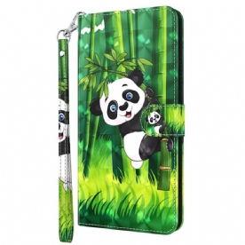 Flip Case voor Oppo A94 5G Panda Met Koord