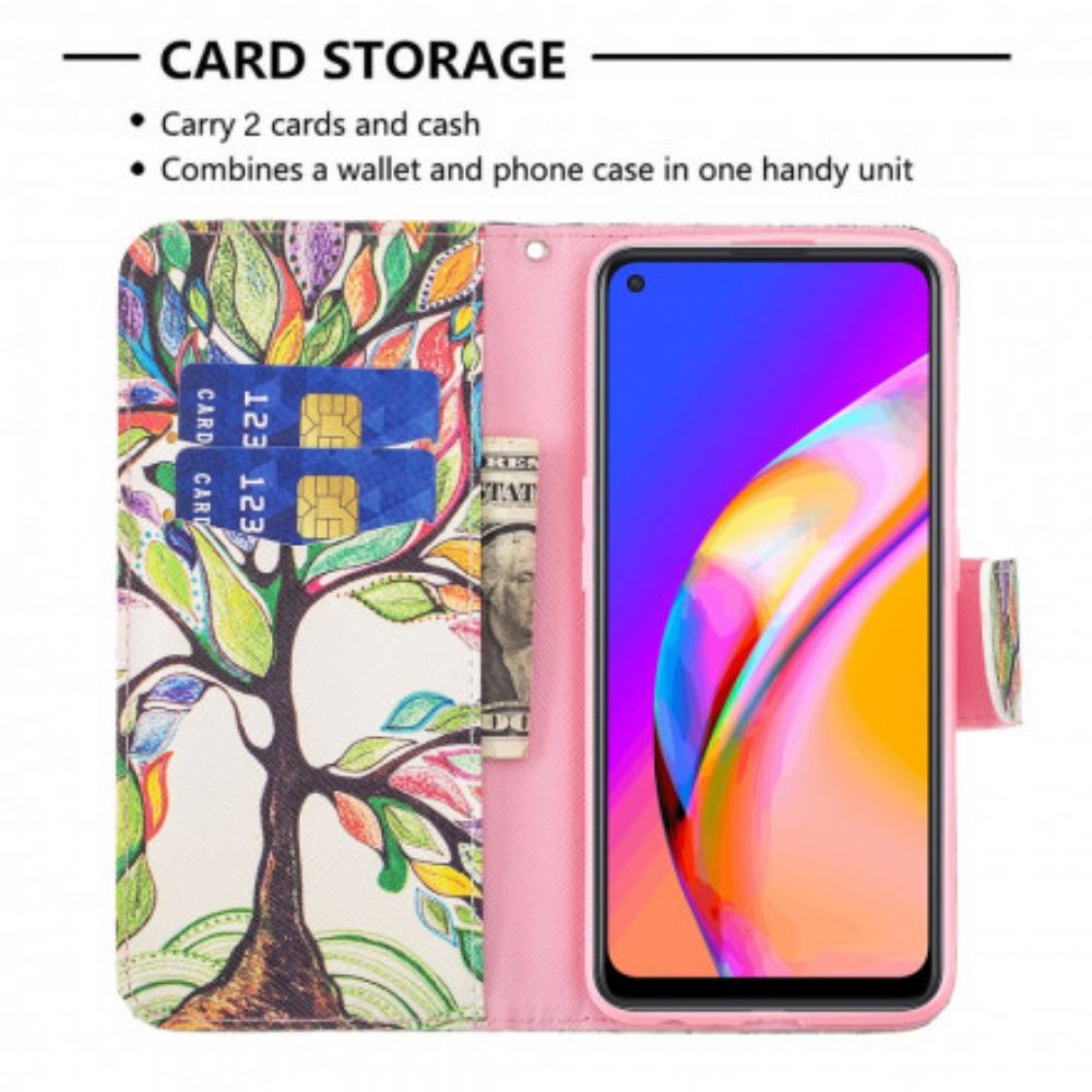 Folio-hoesje voor Oppo A94 5G Gekleurde Boom