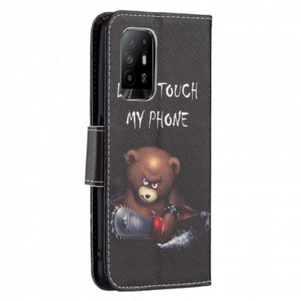 Folio-hoesje voor Oppo A94 5G Gevaarlijke Beer