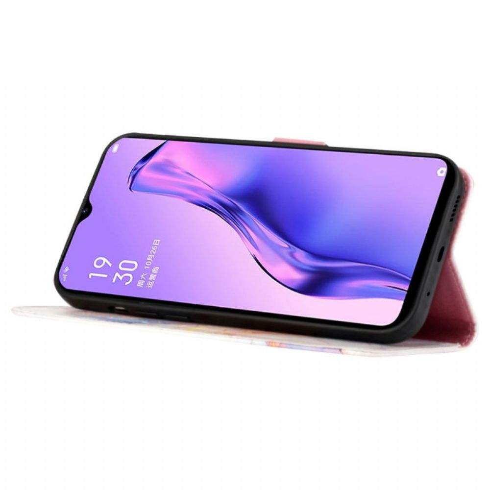 Folio-hoesje voor Oppo A94 5G Marmer Met Riem