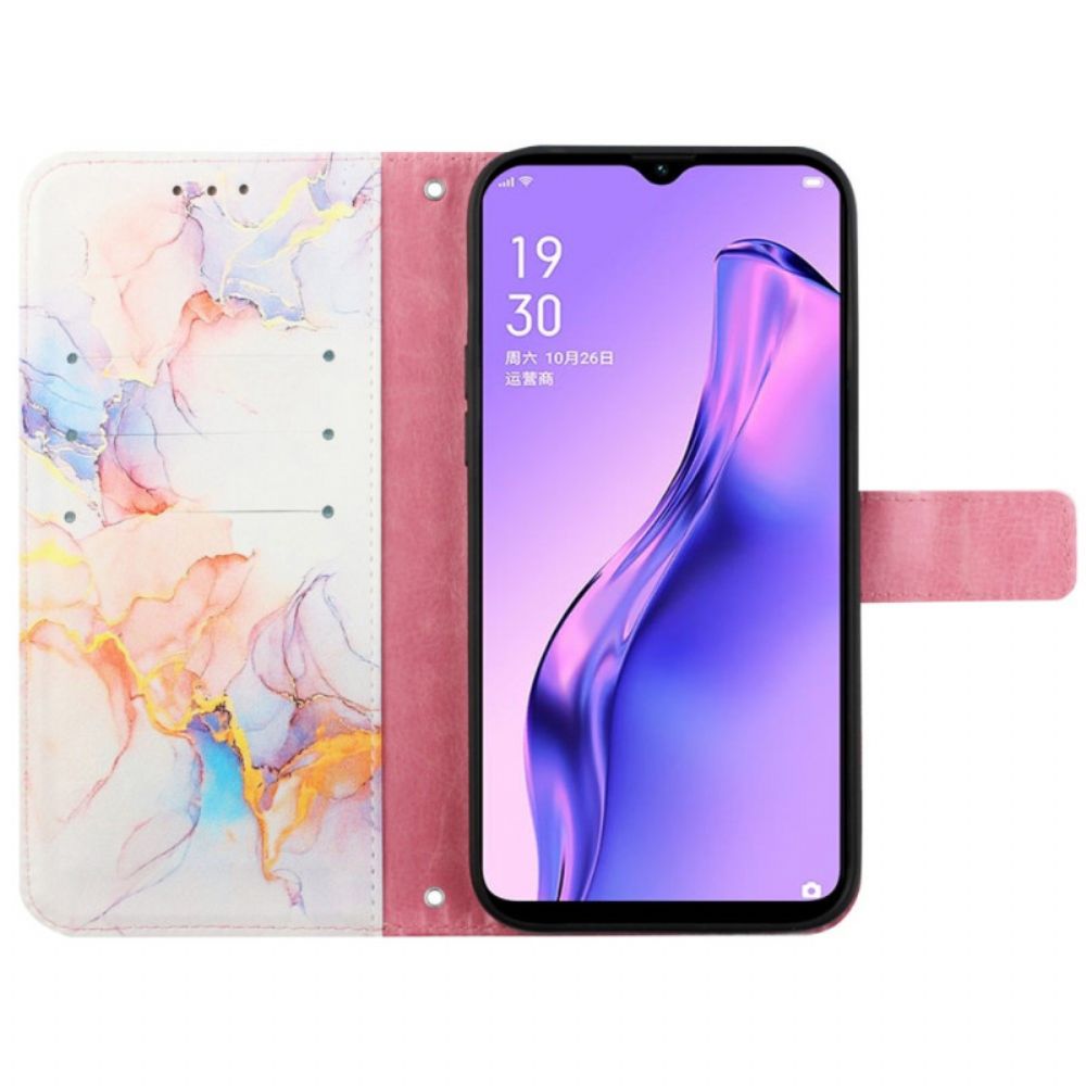 Folio-hoesje voor Oppo A94 5G Marmer Met Riem