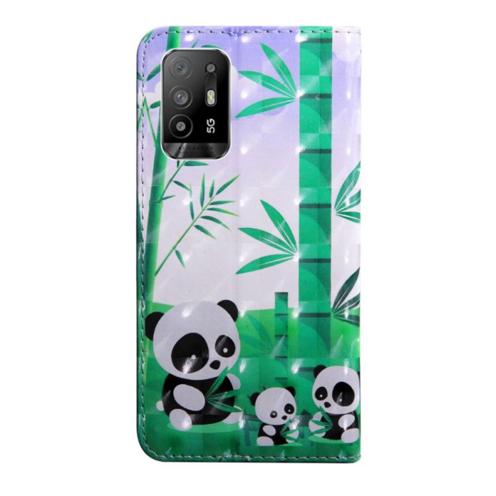 Folio-hoesje voor Oppo A94 5G Panda Met Koord