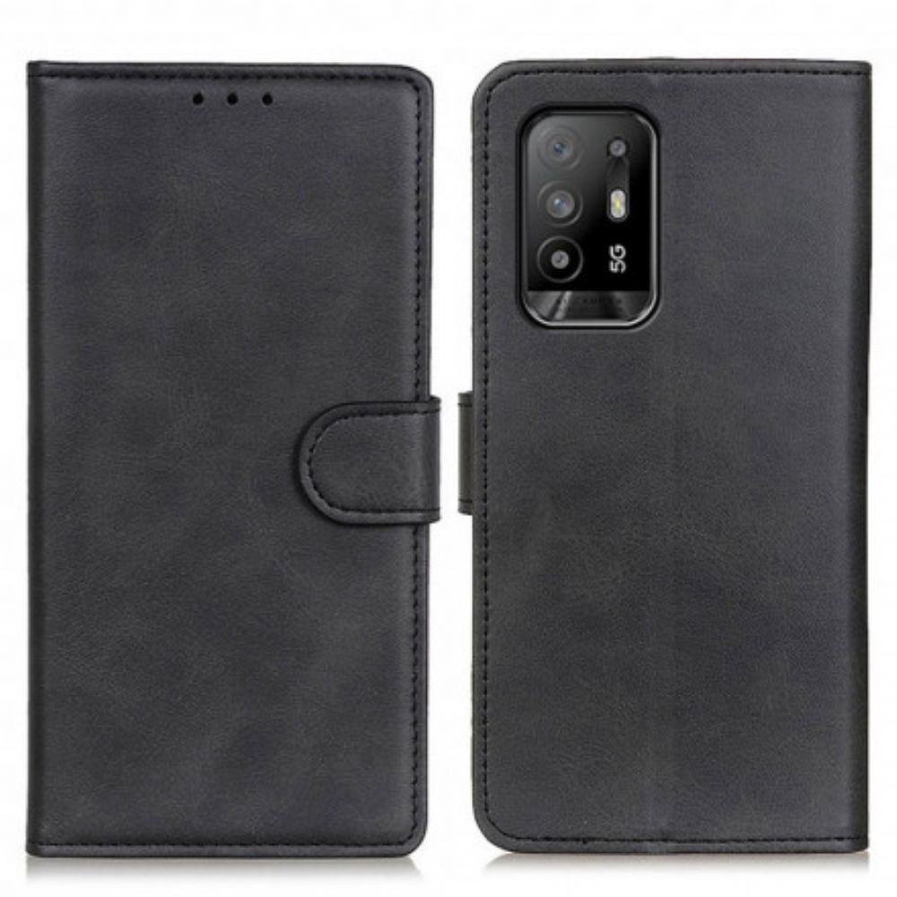 Folio-hoesje voor Oppo A94 5G Retro Mat Leereffect