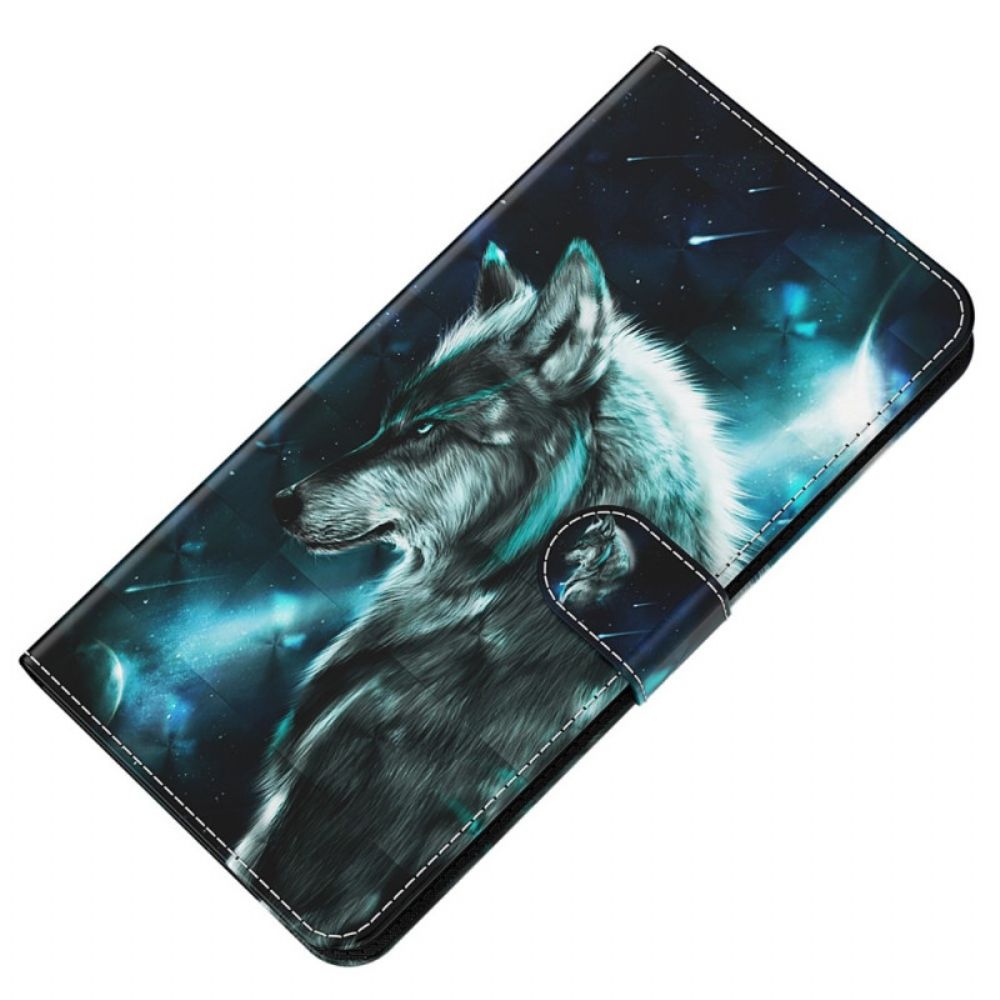 Folio-hoesje voor Oppo A94 5G Wolf Met Koord