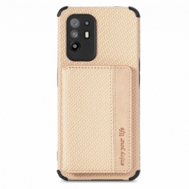 Hoesje voor Oppo A94 5G Kaarthouder Van Koolstofvezel