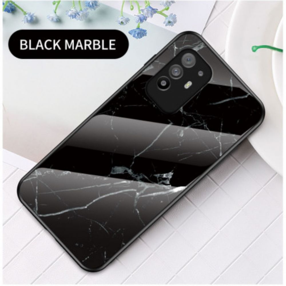 Hoesje voor Oppo A94 5G Marmer Kleuren Gehard Glas