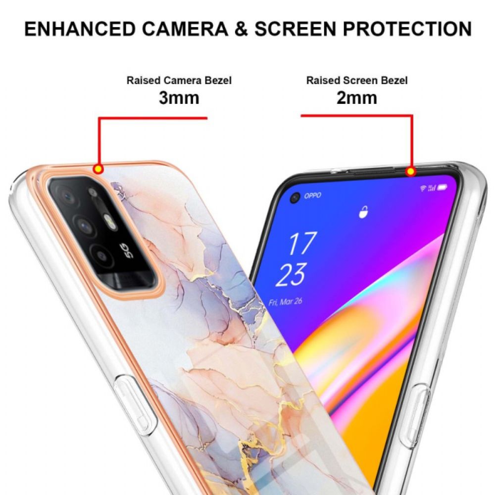 Hoesje voor Oppo A94 5G Pastelmarmer