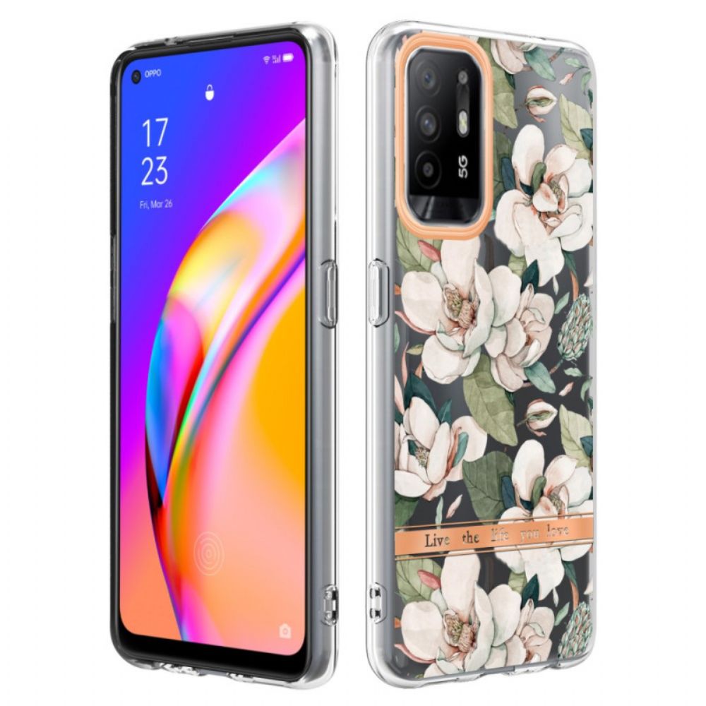 Hoesje voor Oppo A94 5G Pioenroos Bloemen