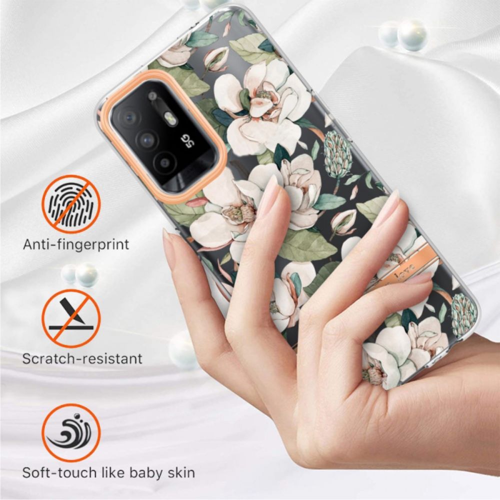 Hoesje voor Oppo A94 5G Pioenroos Bloemen