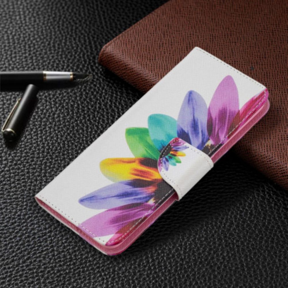 Leren Hoesje voor Oppo A94 5G Aquarel Bloem