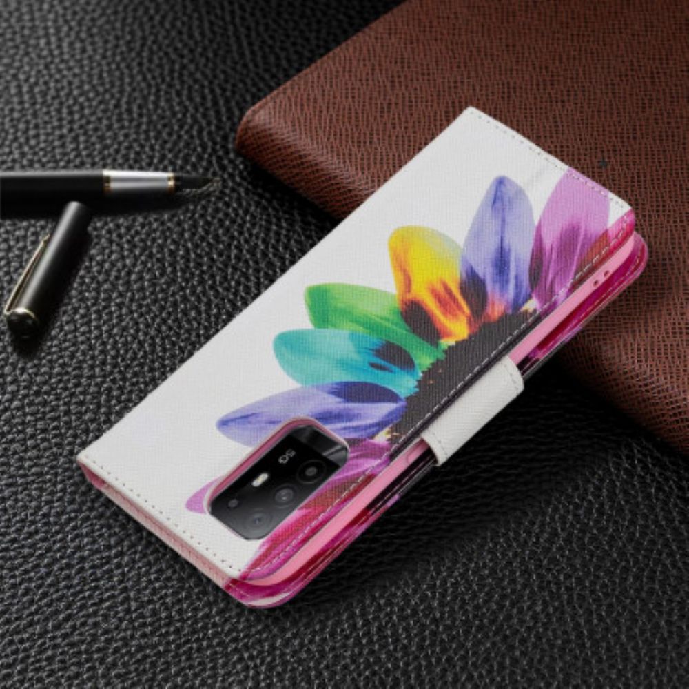 Leren Hoesje voor Oppo A94 5G Aquarel Bloem