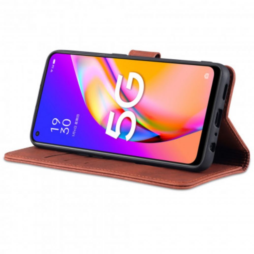 Leren Hoesje voor Oppo A94 5G Azns Ledereffect