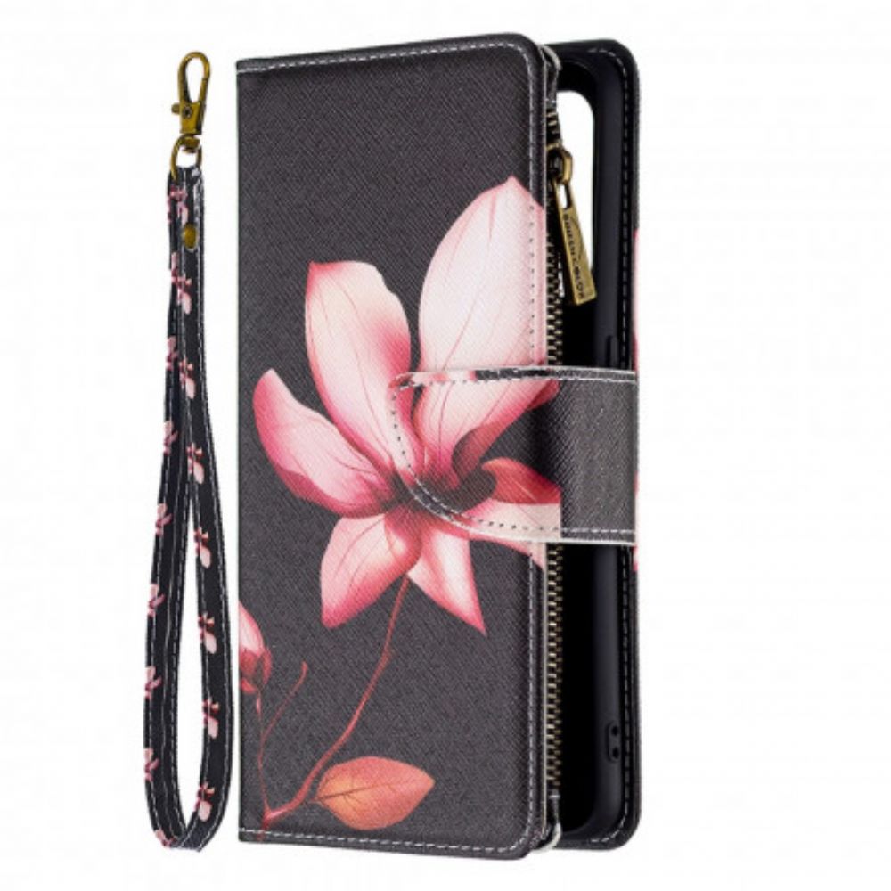 Leren Hoesje voor Oppo A94 5G Bloemzak Met Rits