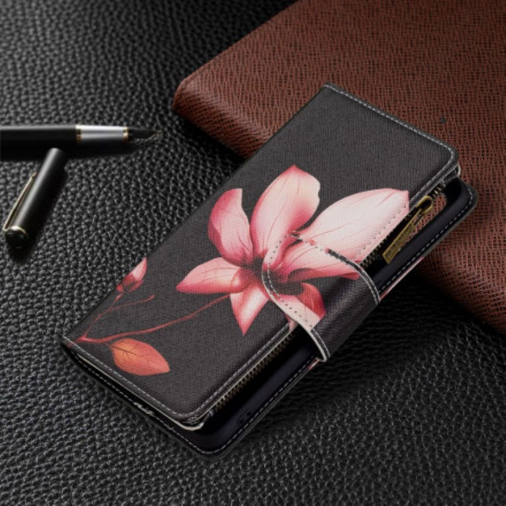 Leren Hoesje voor Oppo A94 5G Bloemzak Met Rits