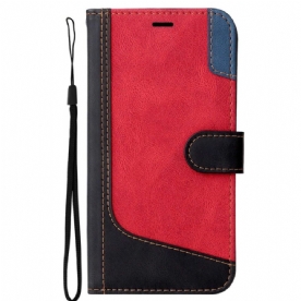 Leren Hoesje voor Oppo A94 5G Driekleur Met Riem