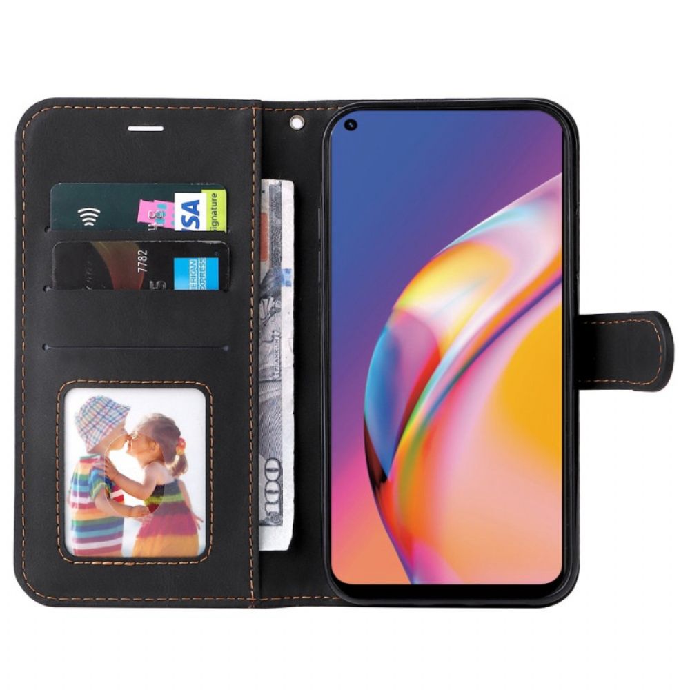 Leren Hoesje voor Oppo A94 5G Driekleur Met Riem