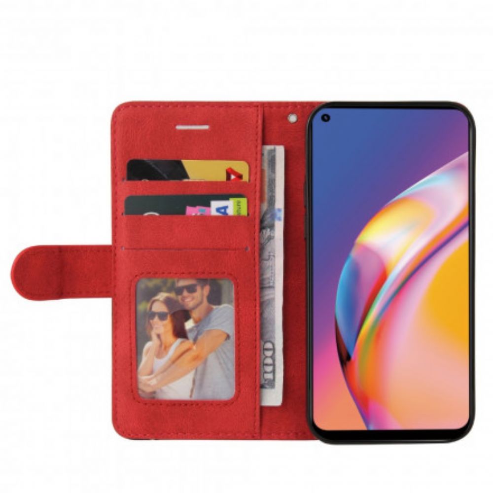 Leren Hoesje voor Oppo A94 5G Signature Tweekleurig Kunstleer