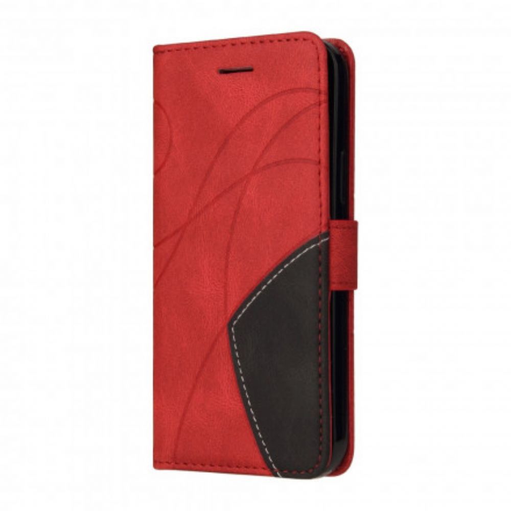 Leren Hoesje voor Oppo A94 5G Signature Tweekleurig Kunstleer