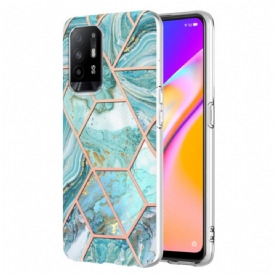 Telefoonhoesje voor Oppo A94 5G Flitsachtig Geometrisch Marmer