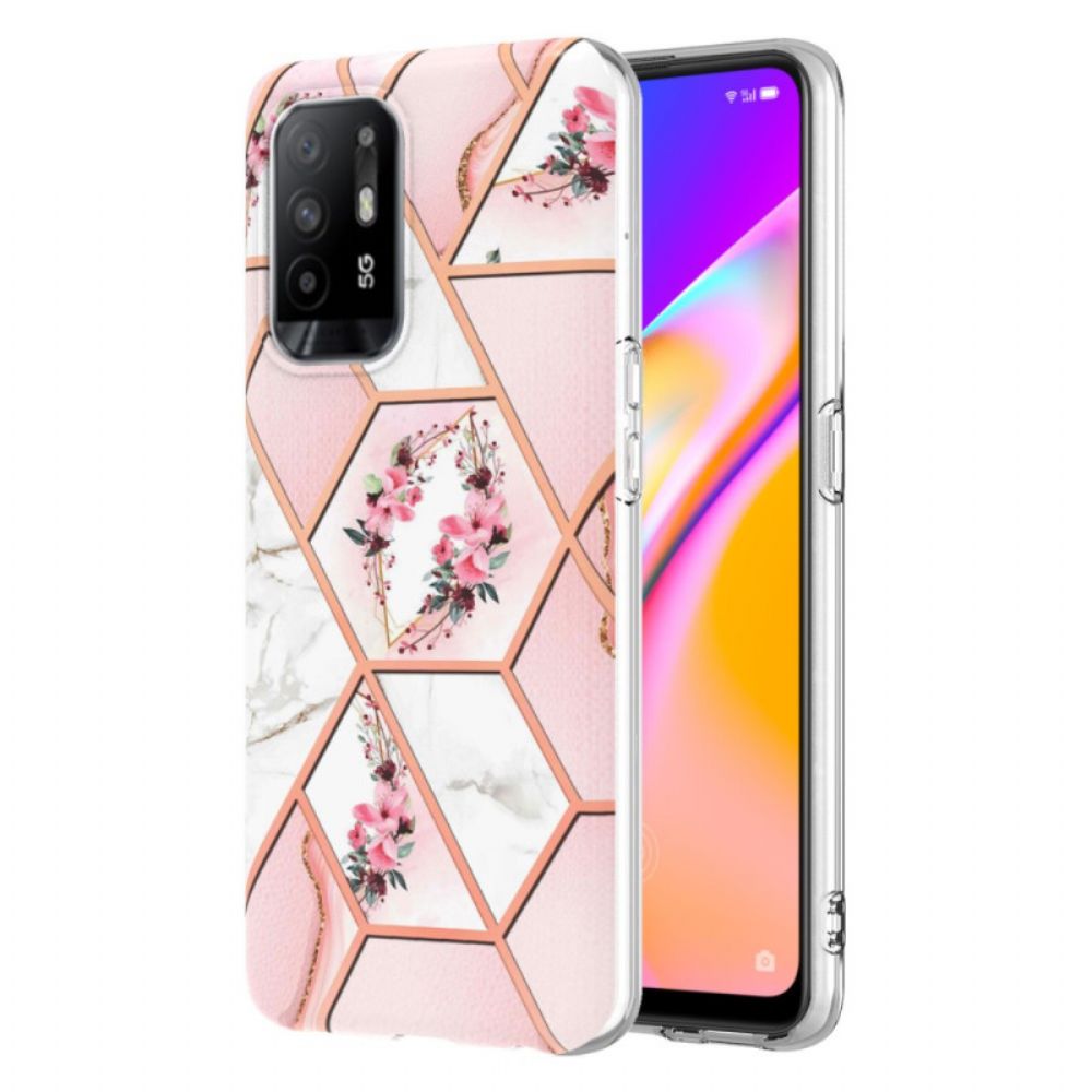 Telefoonhoesje voor Oppo A94 5G Kleurrijk Geometrisch Marmer