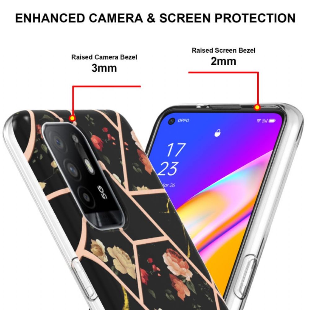 Telefoonhoesje voor Oppo A94 5G Kleurrijk Geometrisch Marmer