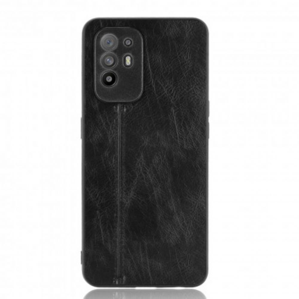 Telefoonhoesje voor Oppo A94 5G Naad Leereffect