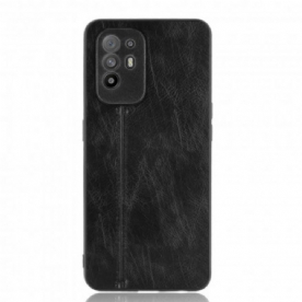 Telefoonhoesje voor Oppo A94 5G Naad Leereffect